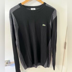 Lacoste Black Sweatshirt with Green Crocodile Logo